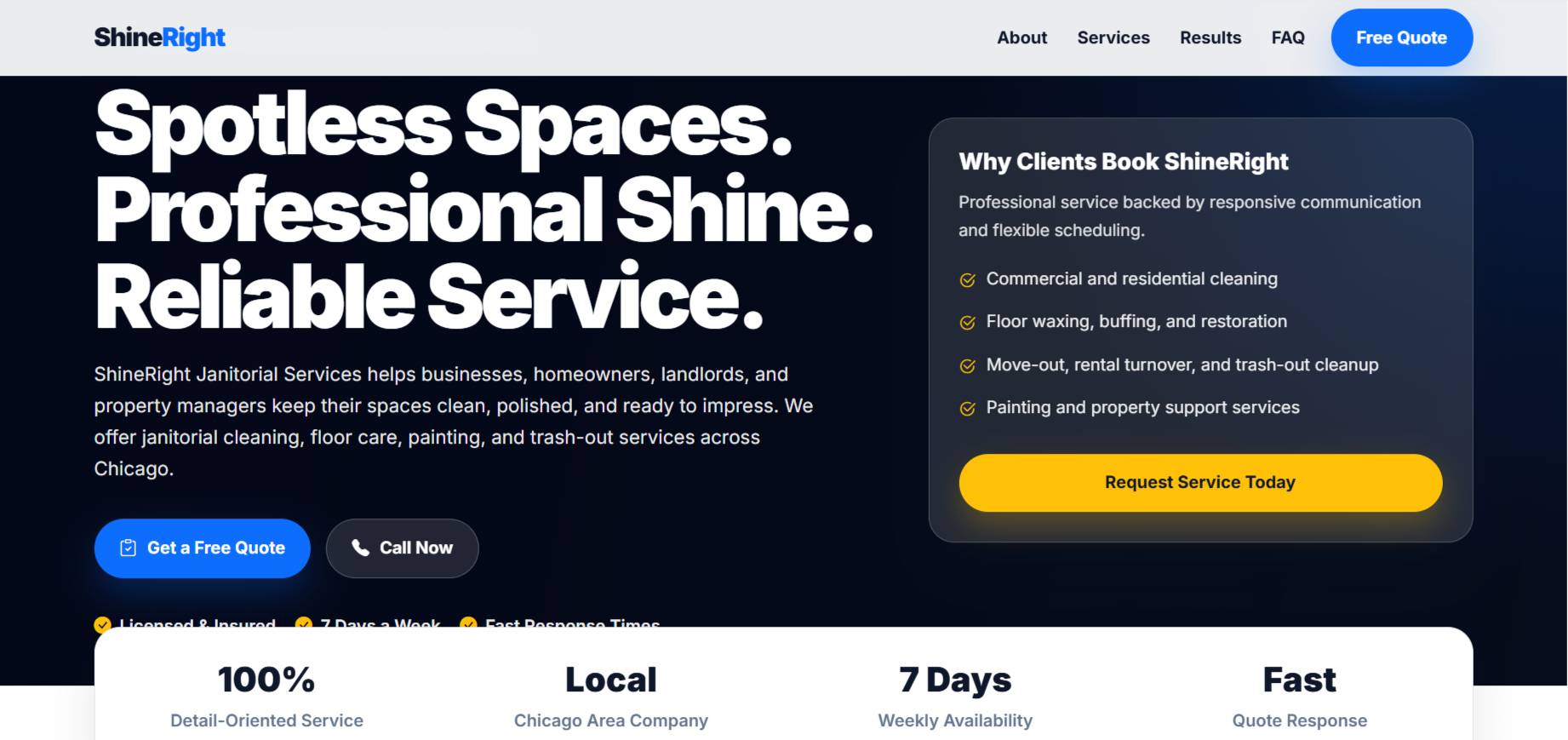 Janitorial Website Project